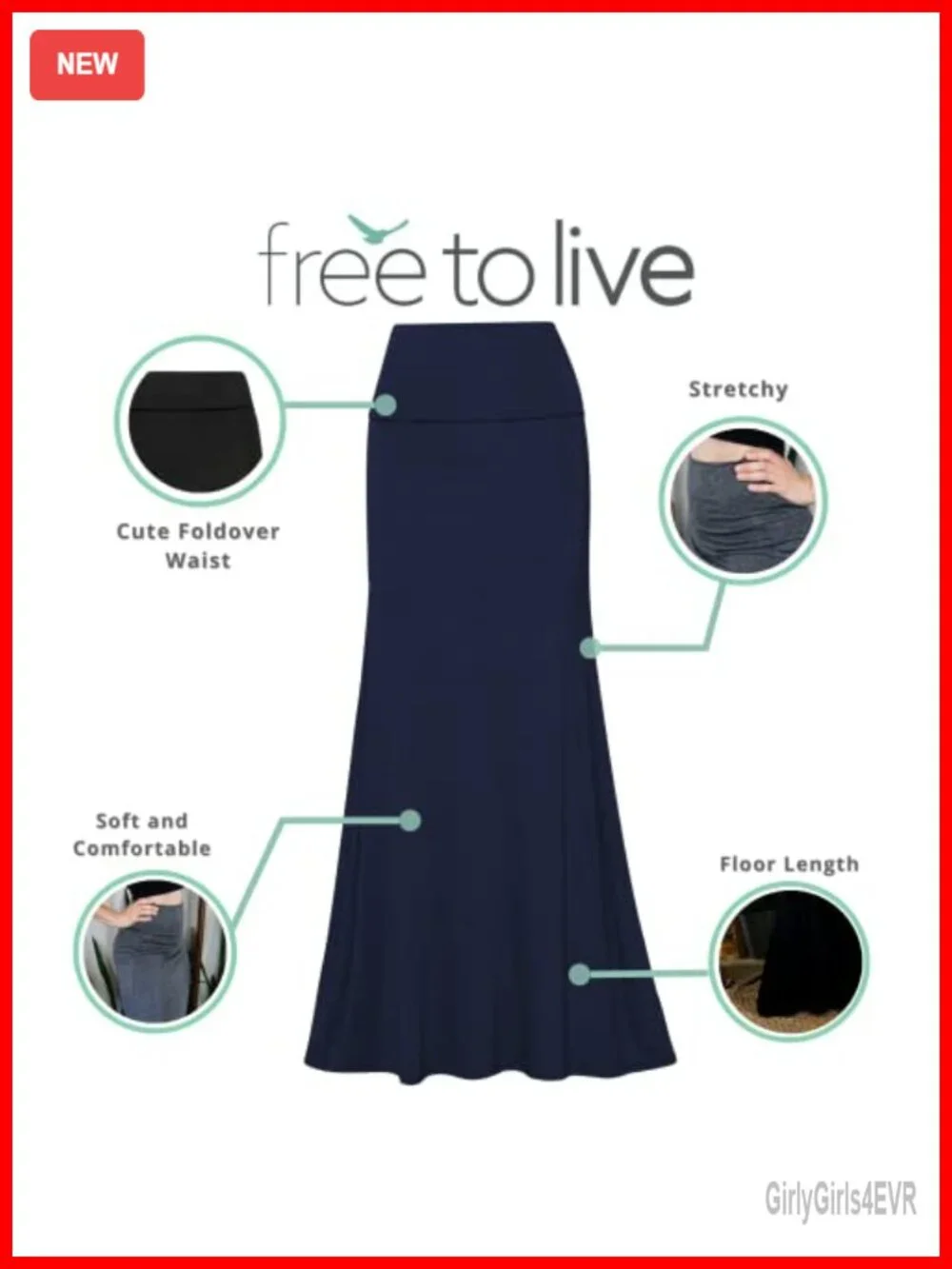 3 Pack Long Maxi Skirts Stretchy Flowy High Waisted Fold Over Rayon
